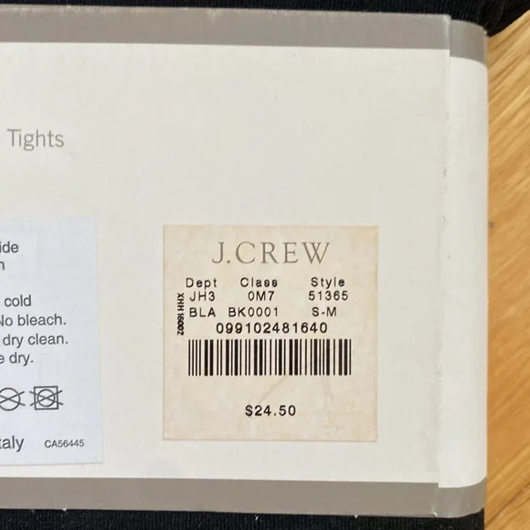 NWT J. Crew Black Opaque Tights - Picture 4 of 4